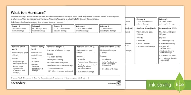 What Is a Hurricane? Worksheet / Worksheet (teacher made)