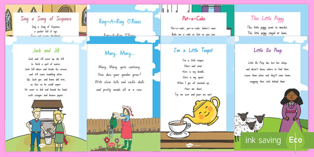 Nursery Rhymes Posters Ready To Print Posters Twinkl