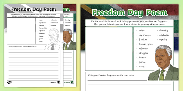 Freedom Day Poem Writing Template (teacher made) - Twinkl