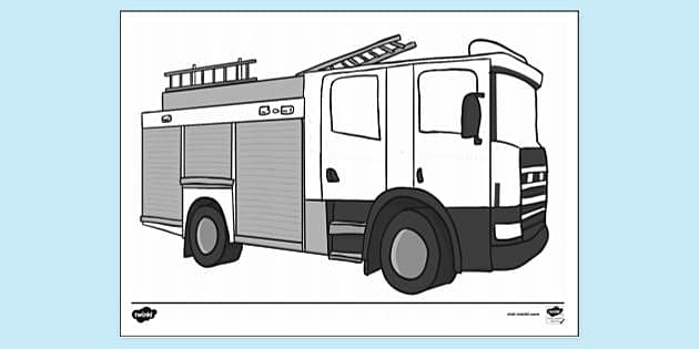 3d fire truck coloring pages