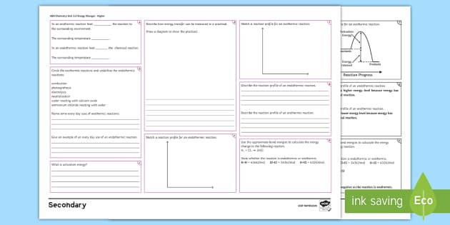 AQA Chemistry (Combined) Unit 5: Energy Changes Higher Revision ...