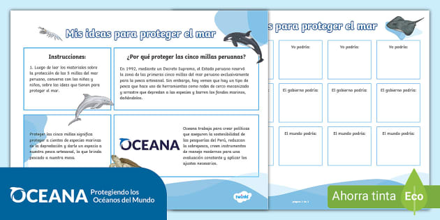 Free Mis Ideas Para Proteger El Mar Peruano Twinkl Y Oceana 