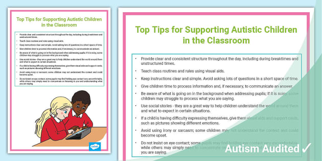 Top Tips For Supporting Autistic Children In The Classroom
