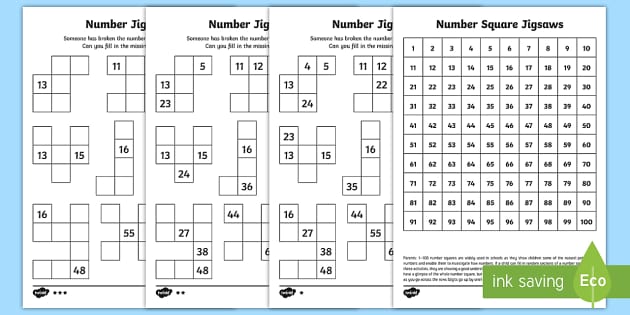 worksheet jigsaw blank Number   Jigsaws Activity Square / year Worksheet Sheets 2