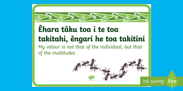 Whakatauki Ēhara tāku toa Display Poster - Te Reo Maori/English