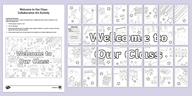 Welcome To Our Class Collaborative Colouring Twinkl Ks2