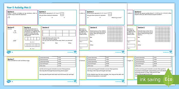 Year 5 Term 4 Maths 5 Activity Mat (teacher made) - Twinkl