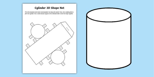 Cylinder 3D Shape Net - Twinkl