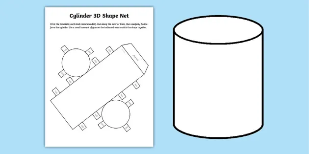 Cylinder 3D Shape Net (Teacher-Made) - Twinkl