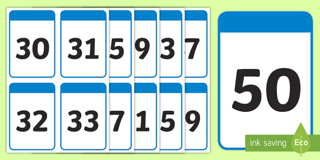 printable number cards 1 30 primary resource to print