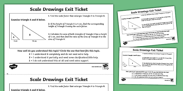 Seventh Grade Scale Drawing Exit Ticket - Twinkl