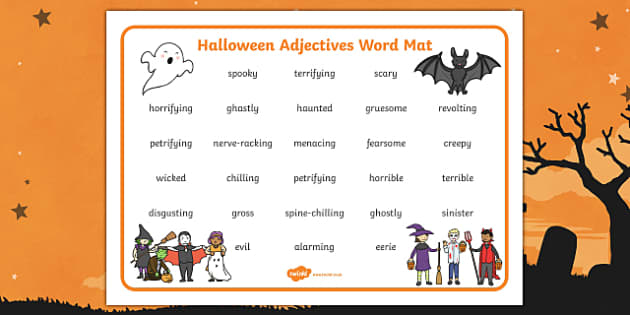 Halloween Adjectives Word Mat Hecho Por Educadores 