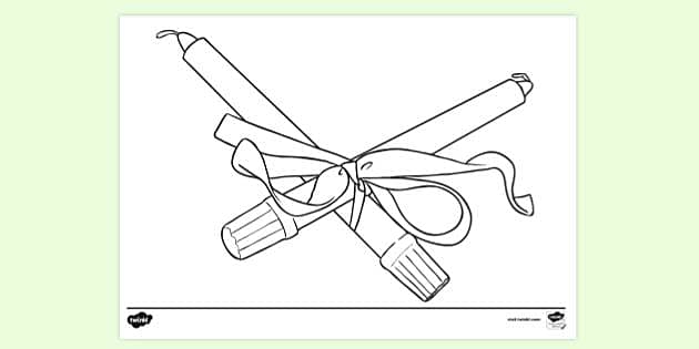 Saint Blaise Crossed Candles Colouring Sheet - Twinkl