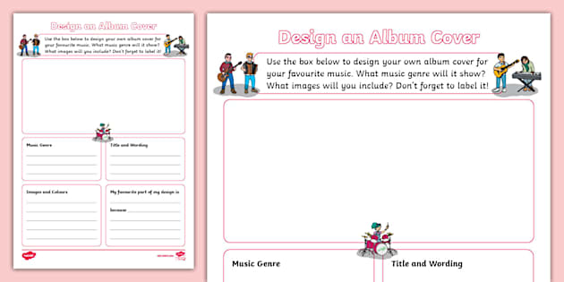 Design an Album Cover Worksheet (teacher made) - Twinkl