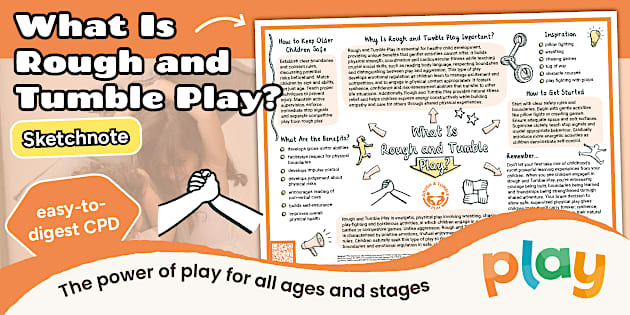 What Is Rough and Tumble Play? Adult Sketchnote Poster