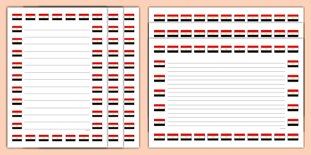 Egypt Flag Page Borders - Writing Frame - Geography - Africa