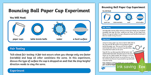 Bouncing Ball Paper Cup Experiment (teacher made) - Twinkl