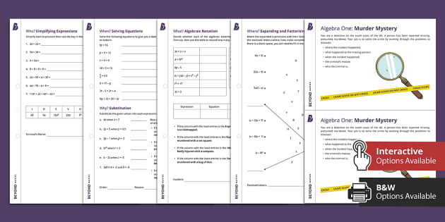 Number - Murder Mystery Activity Pack