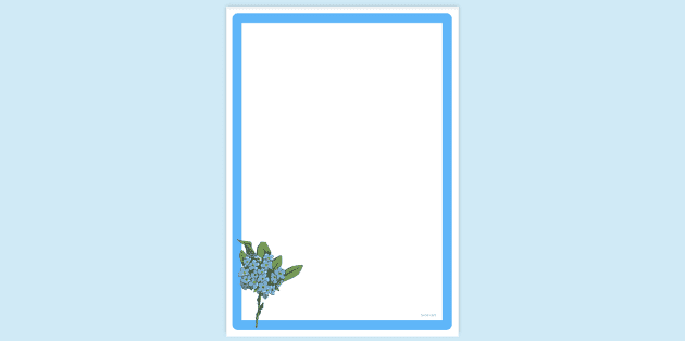 FREE! - Forget Me Not Page Border (teacher made) - Twinkl