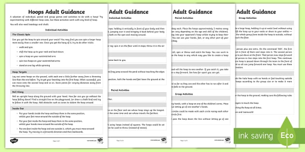 Hoop Games And Activities Adult Guidance (teacher Made)