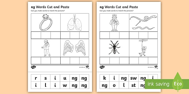 Ng Words Worksheet Cut And Stick Worksheet Twinkl 2776