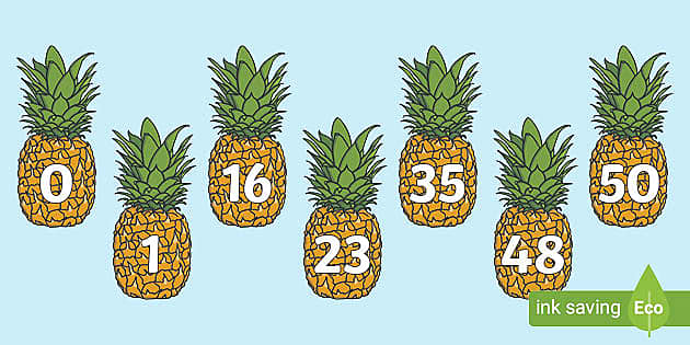 👉 Numbers 0-50 on Pineapples (teacher made) - Twinkl