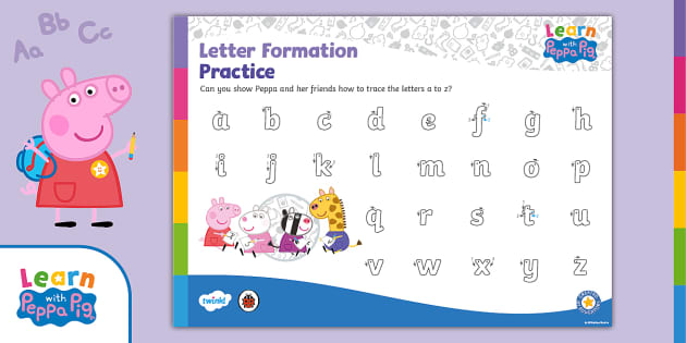 FREE! - Peppa Pig: Lower-Case Letter Formation - Twinkl