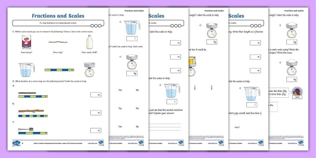👉 Fractions and Scales Differentiated Maths Worksheets