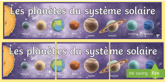 Banderole d'affichage : Les planètes du système solaire