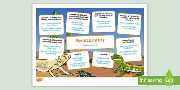 World Lizard Day Topic Planner (teacher made) - Twinkl