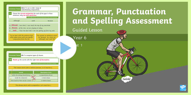 Year 6 Grammar, Punctuation And Spelling Test 1 Guided Lesson PowerPoint