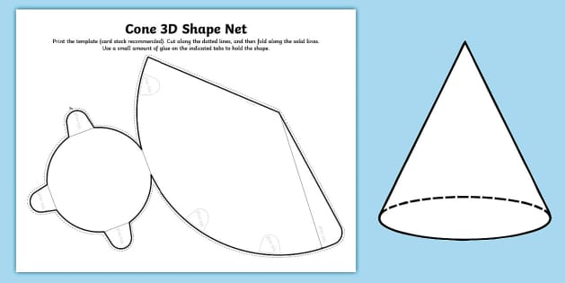 3D Shape Nets Activity 4th, 5th, 6th Grade Cutout 3D Shapes Craft