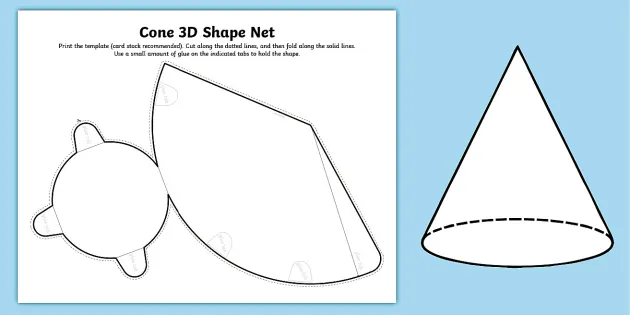 Net of a cone | Math, 3D Shapes, Drawing | ShowMe