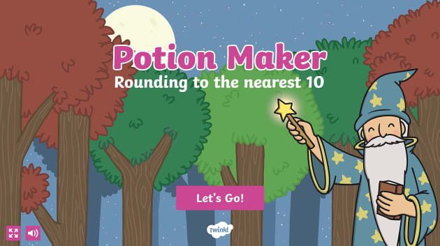 Potion Maker Rounding to the Nearest 10 Game - Twinkl