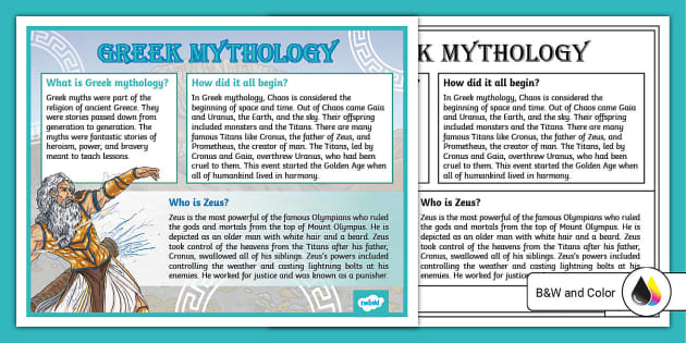 Greek Myths For Middle School Pdf Resources Twinkl Usa 8139