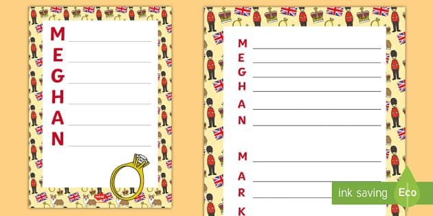 KS1 Meghan Markle Acrostic Poem Writing Template - Twinkl