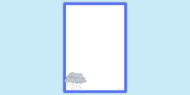 FREE! - Rainy Page Border | Page Borders | Twinkl - Twinkl