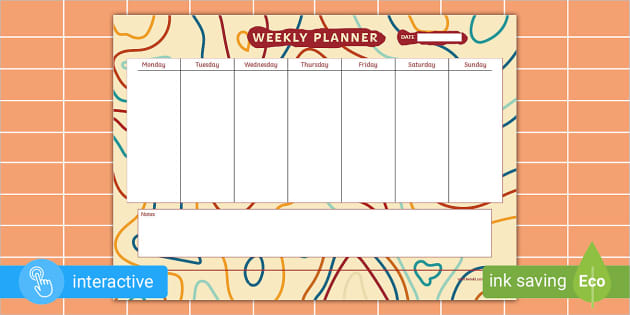 Squiggle Weekly Planner  Twinkl Busy Bees (teacher made)