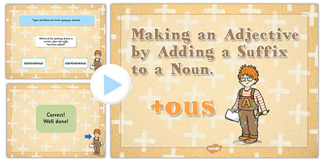 making-an-adjective-by-adding-the-suffix-ous-to-a-noun-language