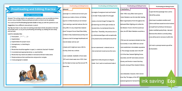 Level 4 Daily Literacy - Proofreading and Editing Practice