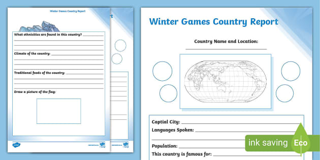 Winter Games Country Fact File (teacher made) - Twinkl