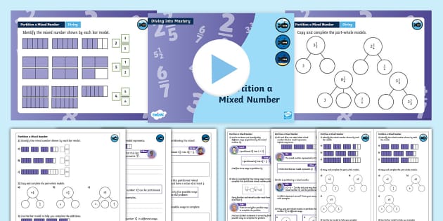 👉 Year 4 DiM: Step 3 Partition a Mixed Number Teaching Pack