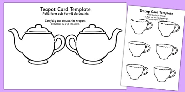 Tea Pot Mother s Day Card Blank Romanian Translation