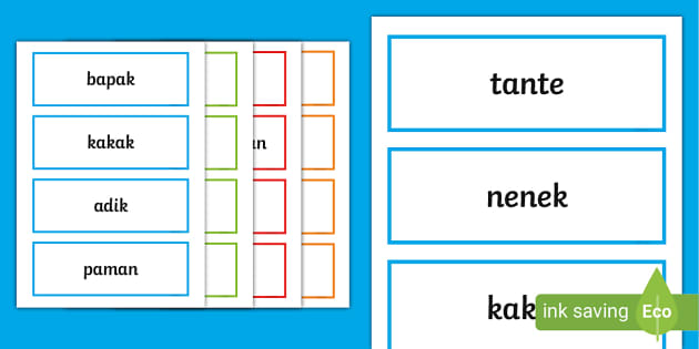 Identifying Preferences – Sentence Word Cards - Indonesian