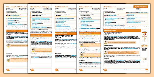 Level 2 No-Tech Phonics Week 6 Lesson Guides - Twinkl