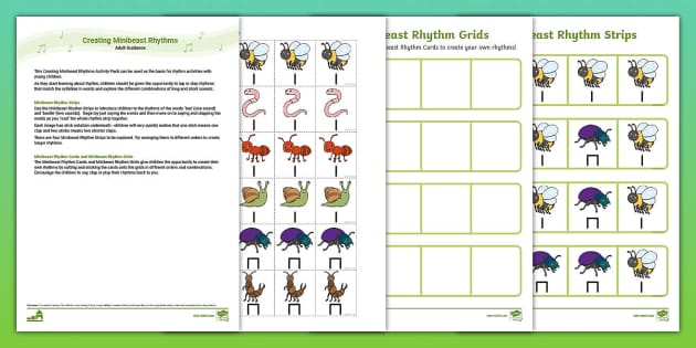 Creating Minibeast Rhythms Activity Pack - Twinkl