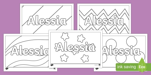 FREE! - Alessia Name Simple Colouring Activity - Twinkl