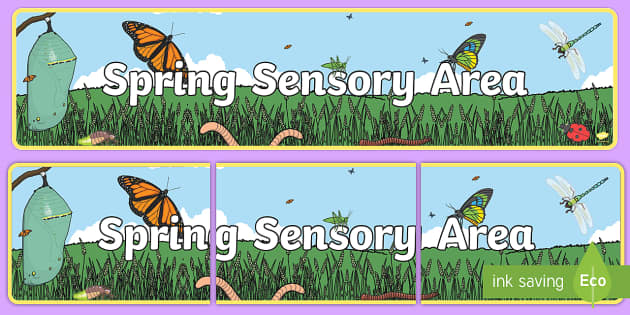 Spring Sensory Area Display Banner Teacher Made Twinkl 9556