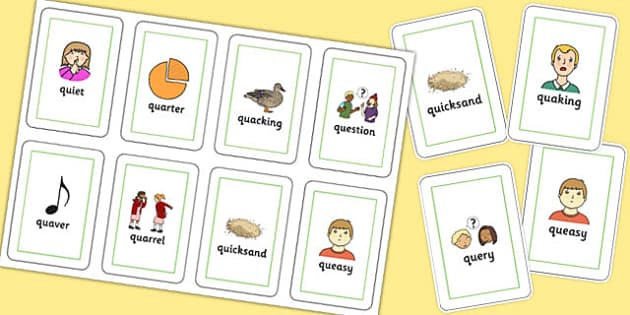 2 Syllable QU Flash Cards (teacher made) - Twinkl