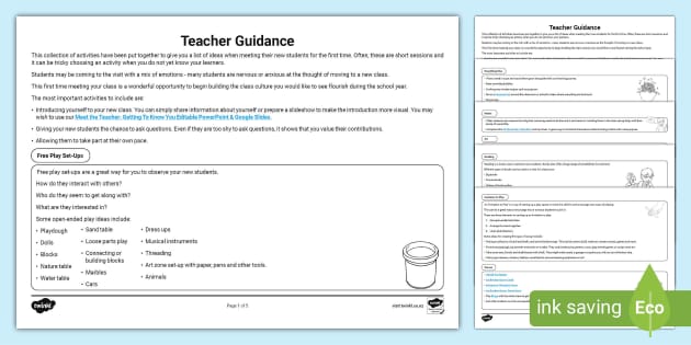 Ideas For Meet The Teacher Sessions (Year 0-2) - Twinkl